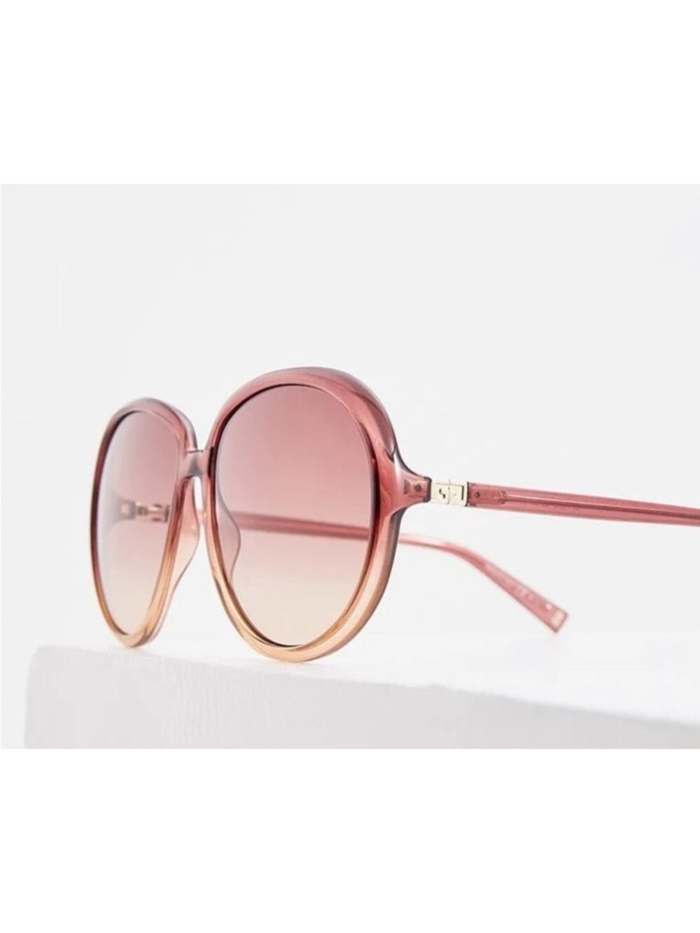 Women's Givenchy Oversized Round Ombre' Burgundy Peach Gradient Tinted Sunglasse - Picture 5 of 16